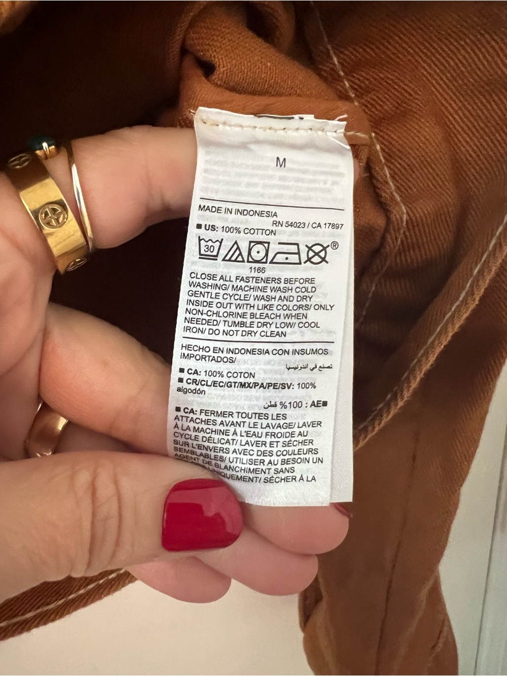 Old Navy Rust Brown Cropped Button-Front Jean Jacket size M (A236) - Picture 4 of 10